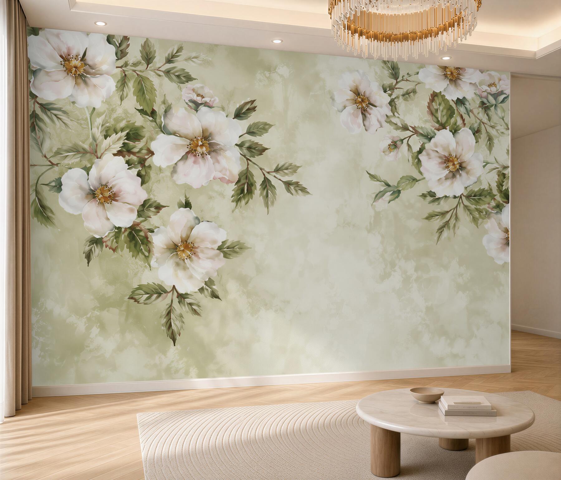 Fototapeta kwitnące gałęzie białej magnolii