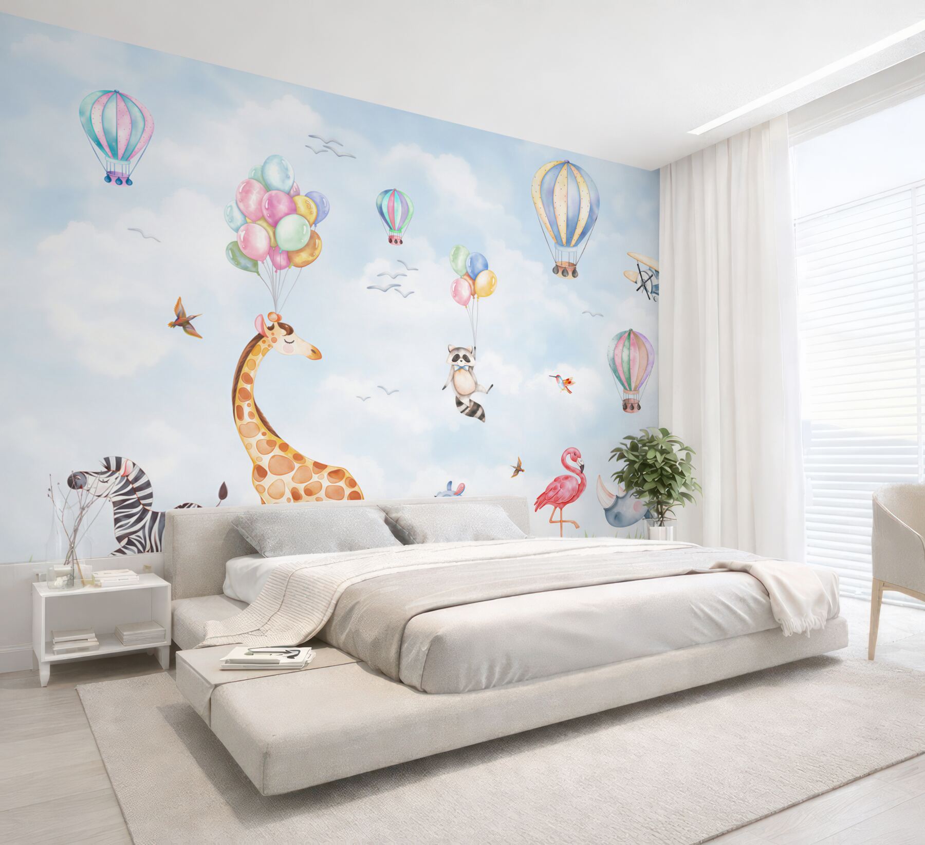 Fototapeta Zwierzęta spacerują wśród balonów