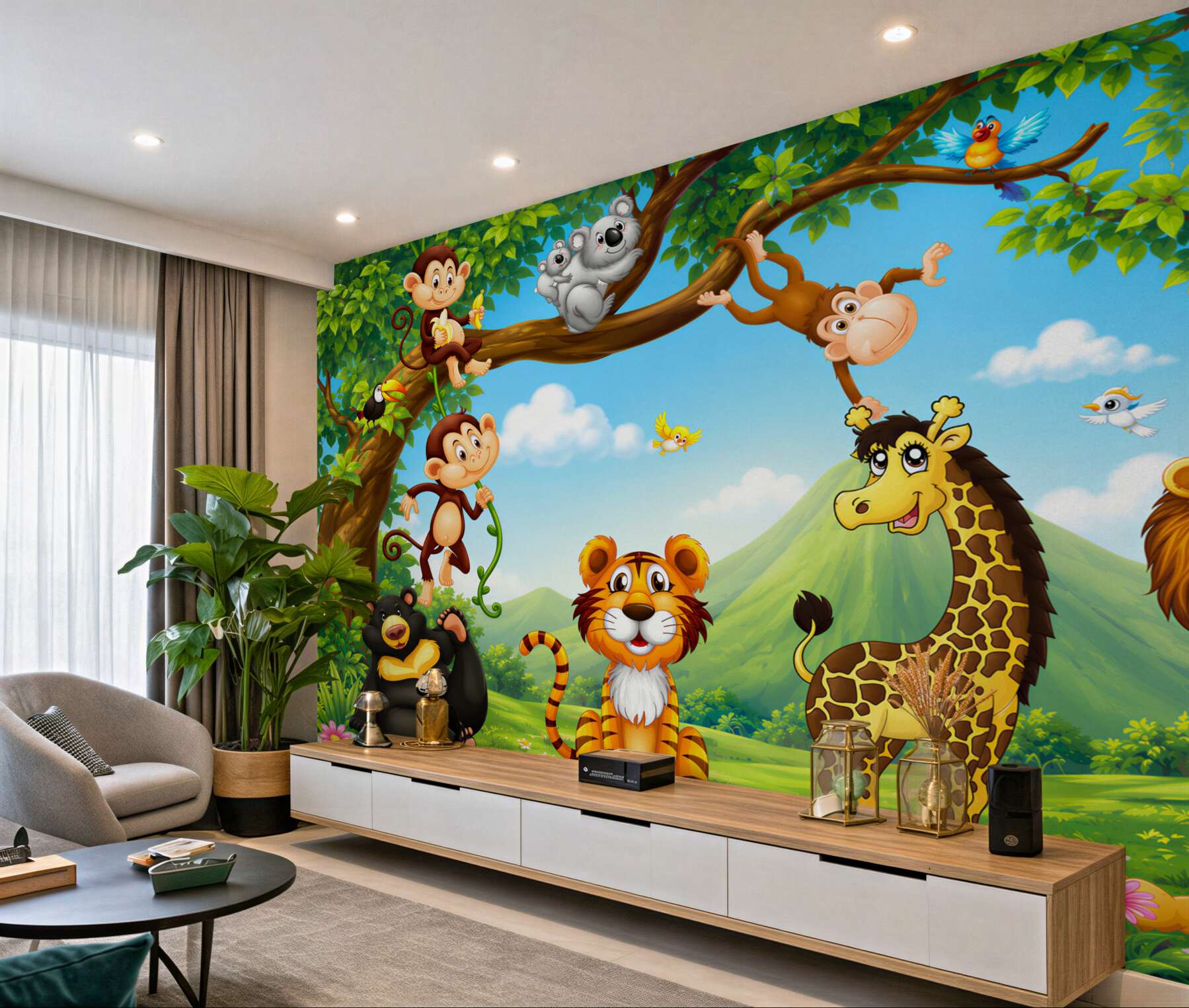 Fototapeta Różne zwierzęta na leśnej polanie?v2345
