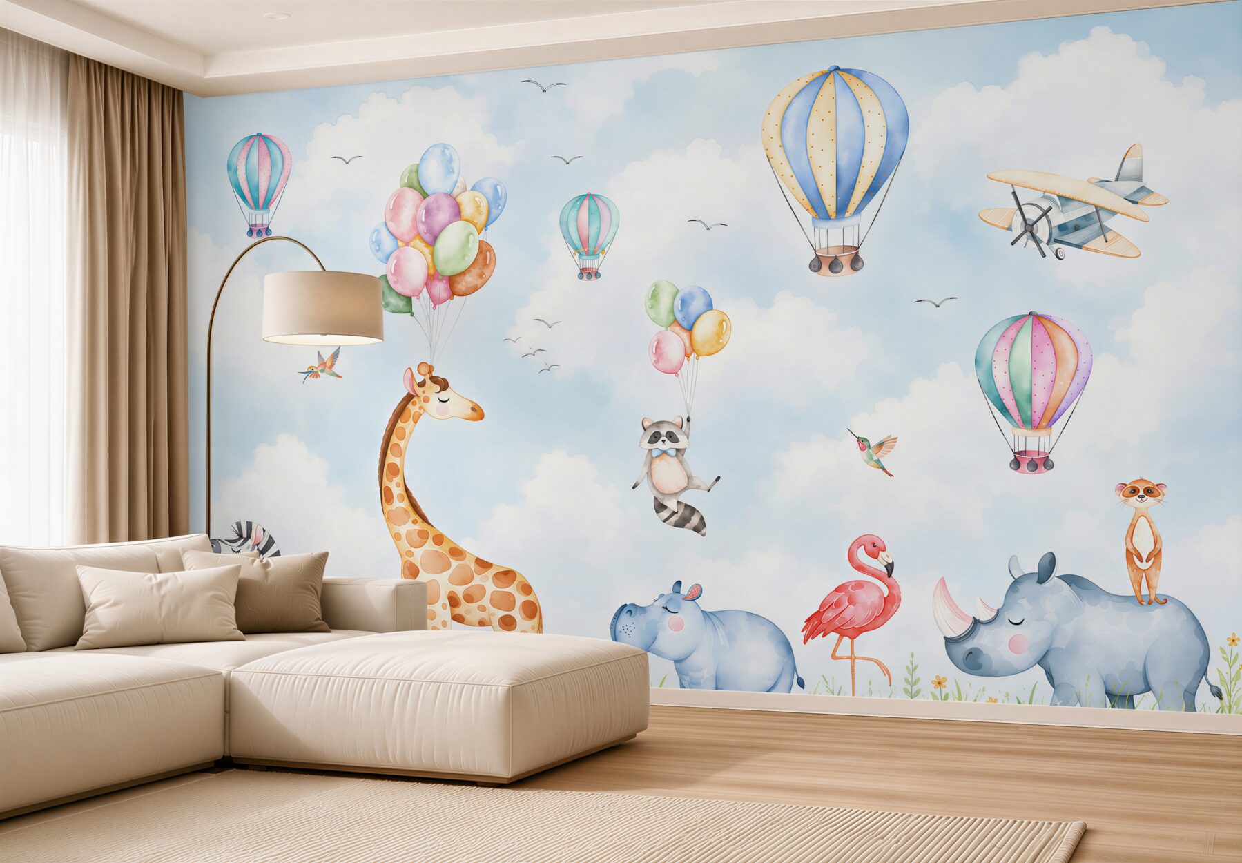 Fototapeta Zwierzęta i balony?v2345