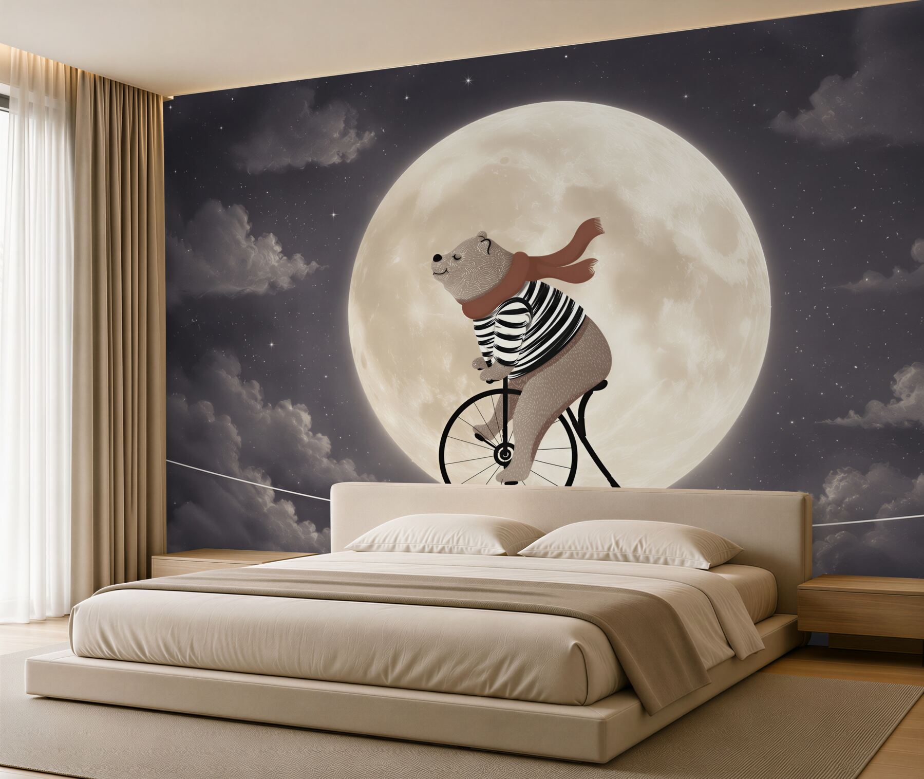 Fototapeta Cyrkowa panda na rowerze