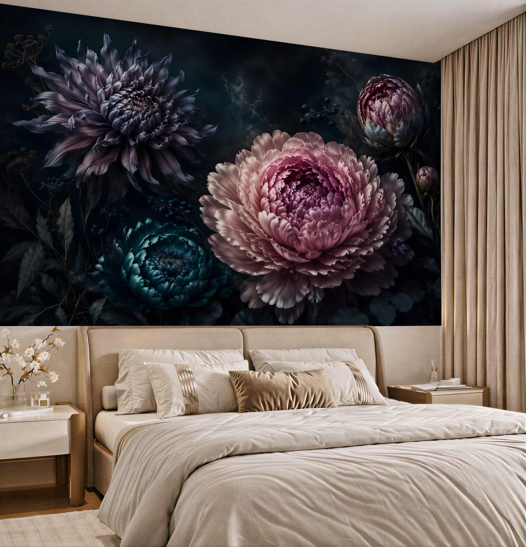 Fototapeta Ciemne Peonie Elegancji