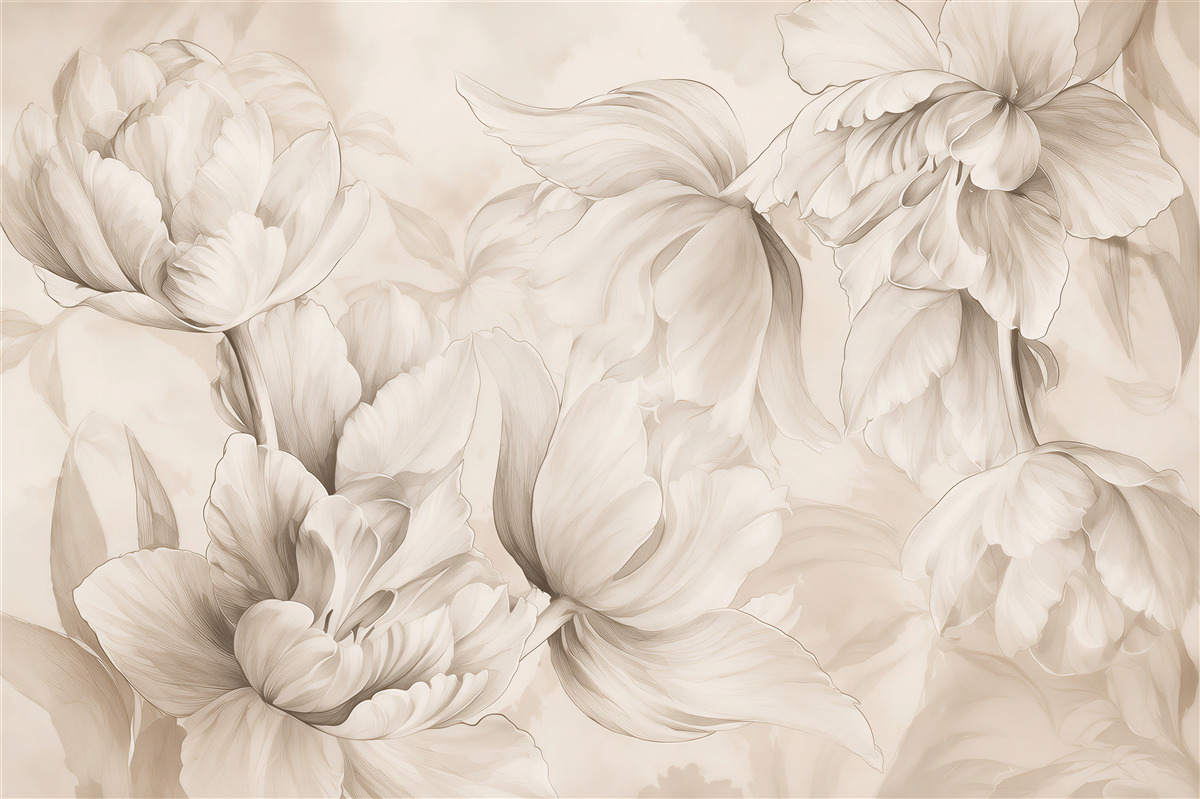 Fototapeta Fototapeta Delikatne Peonie Akwarela