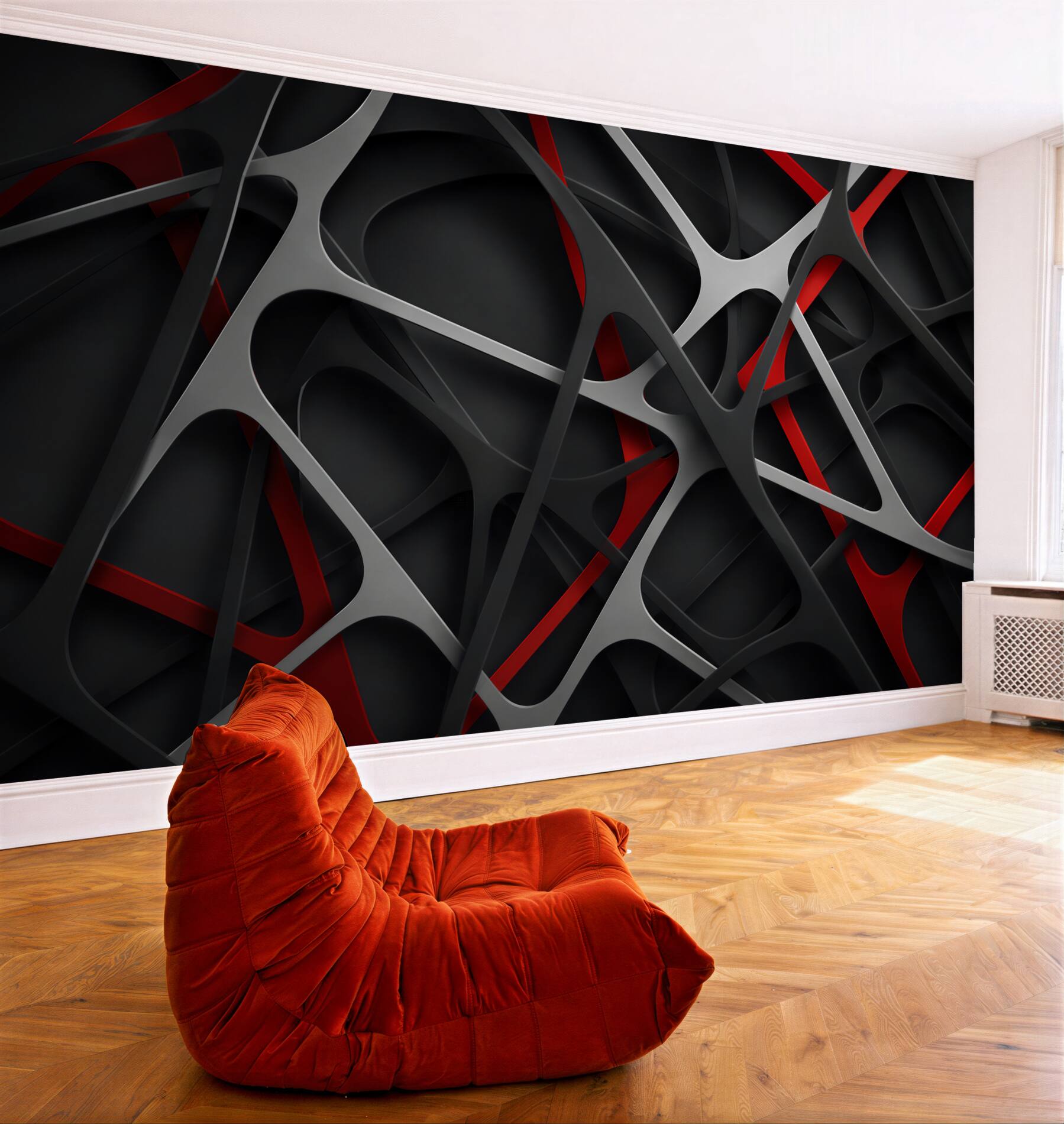Fototapeta abstrakcyjne fale 3D beżowe nowoczesne?v2345