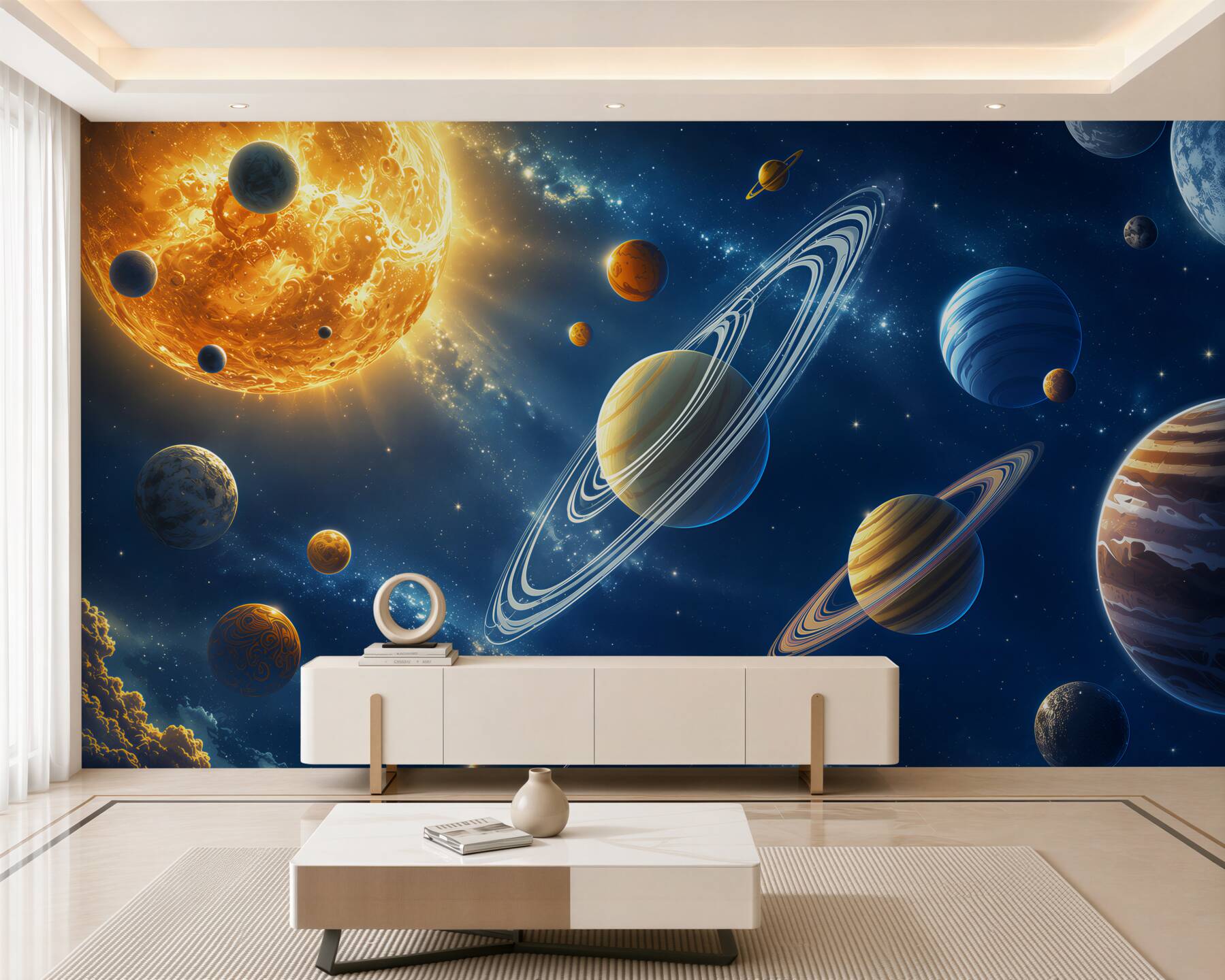Fototapeta układ planet w jasnym kosmosie pastelowa?v2345