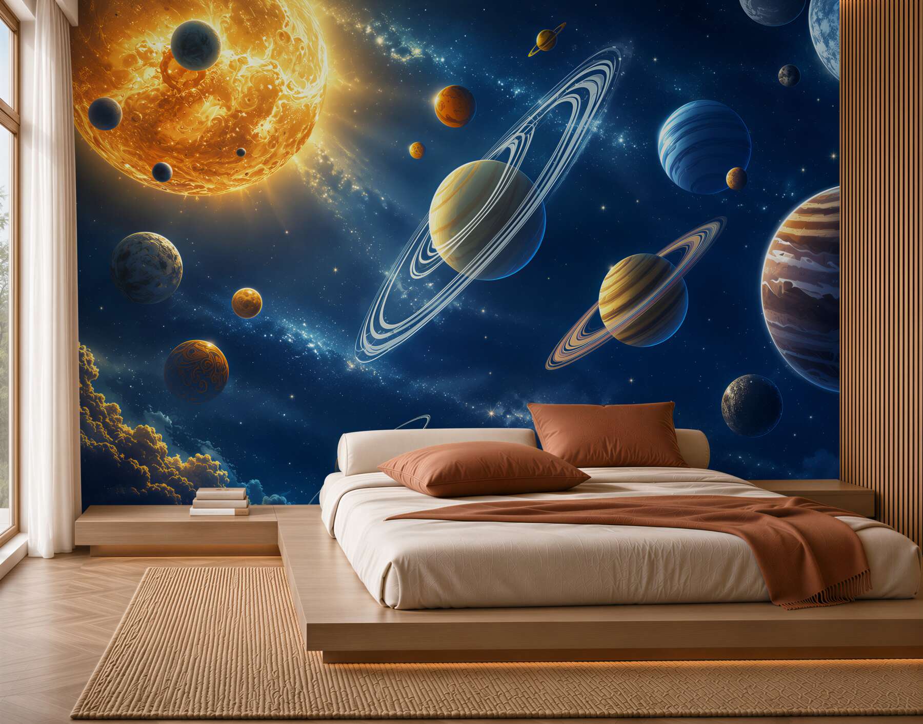 Fototapeta układ planet w jasnym kosmosie pastelowa?v2345