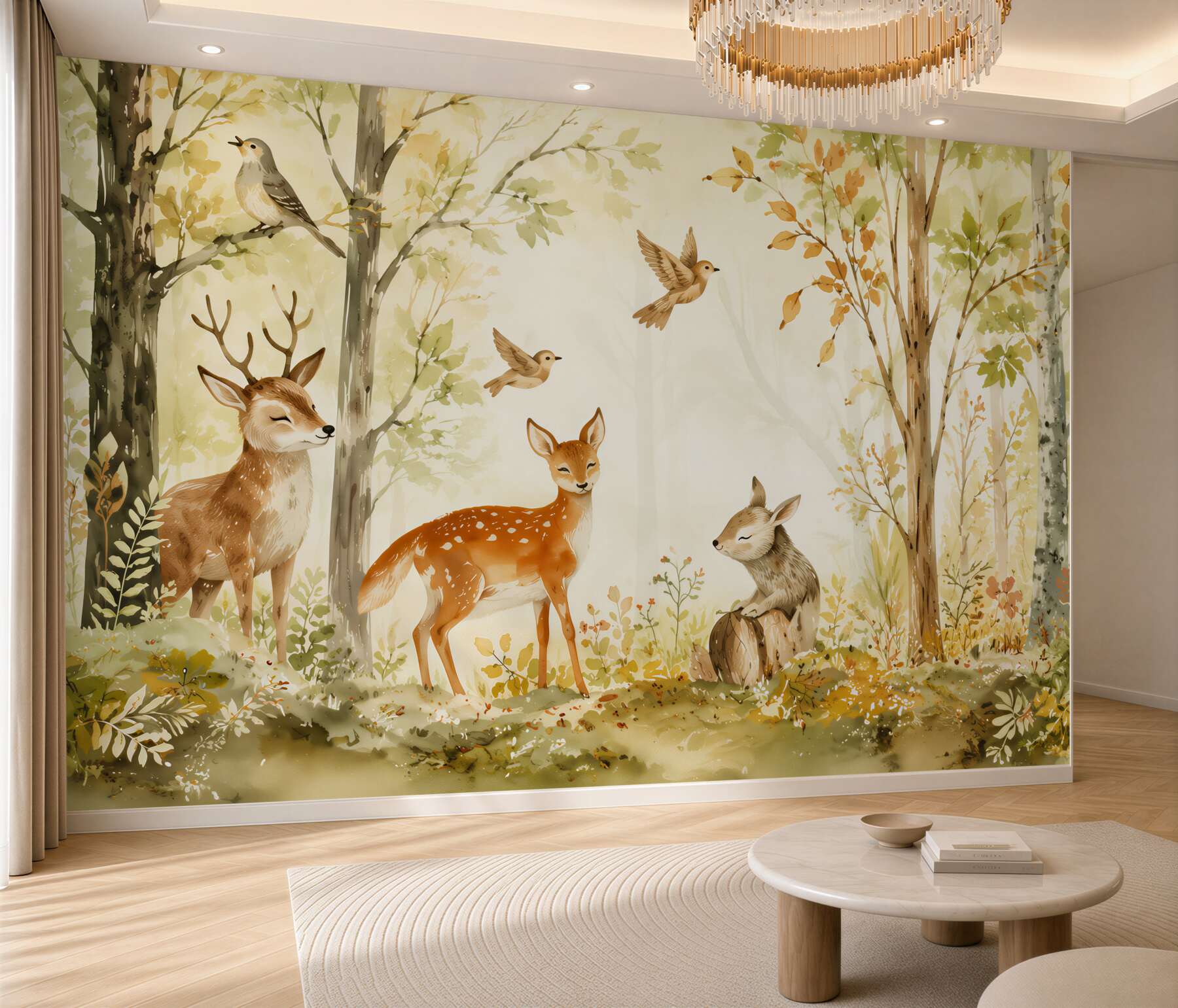 Fototapeta Zwierzęta i ptaki w lesie