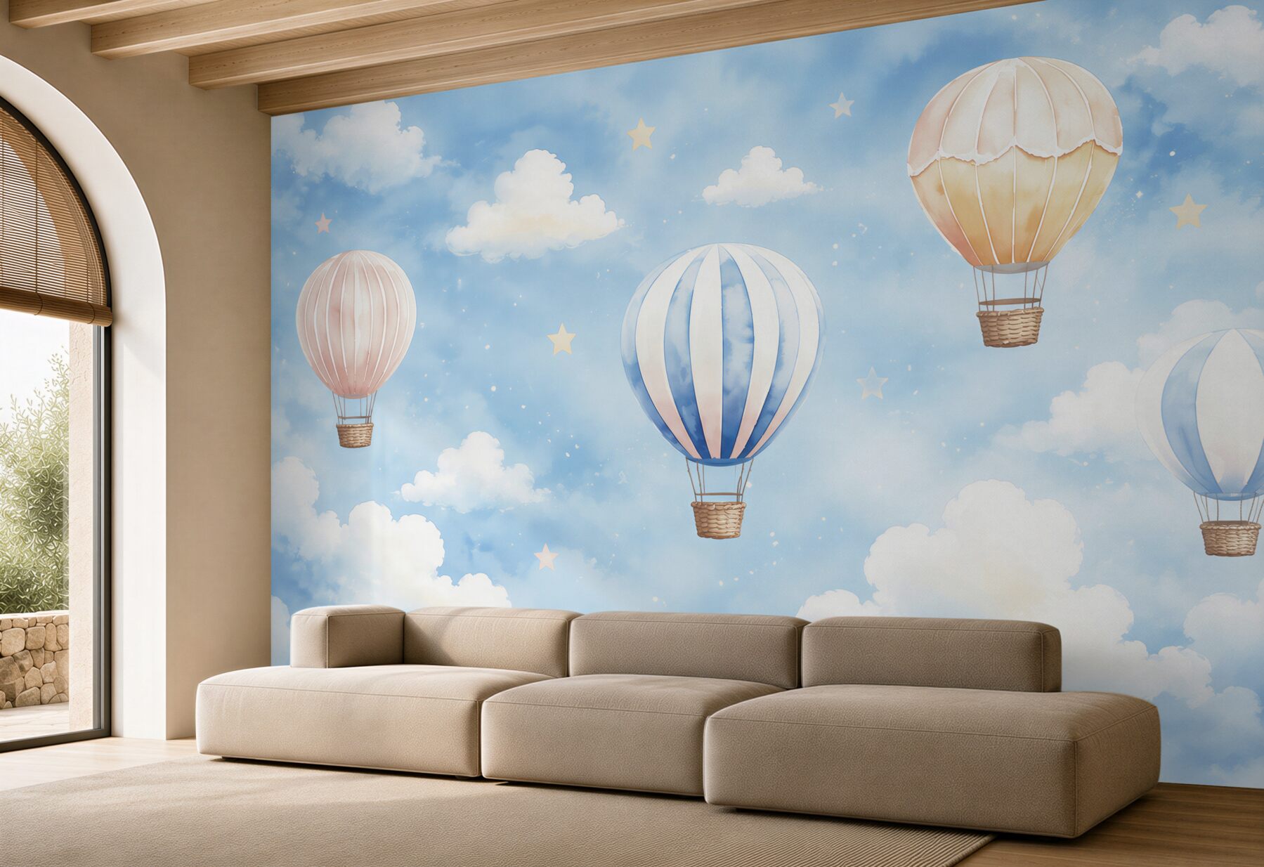 Fototapeta Balony na niebie z chmurami?v2345