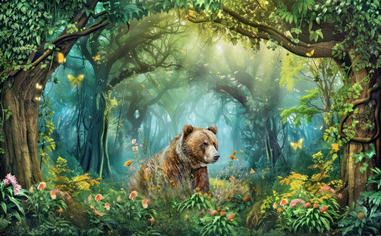 Fototapeta Niedźwiedź w lesie