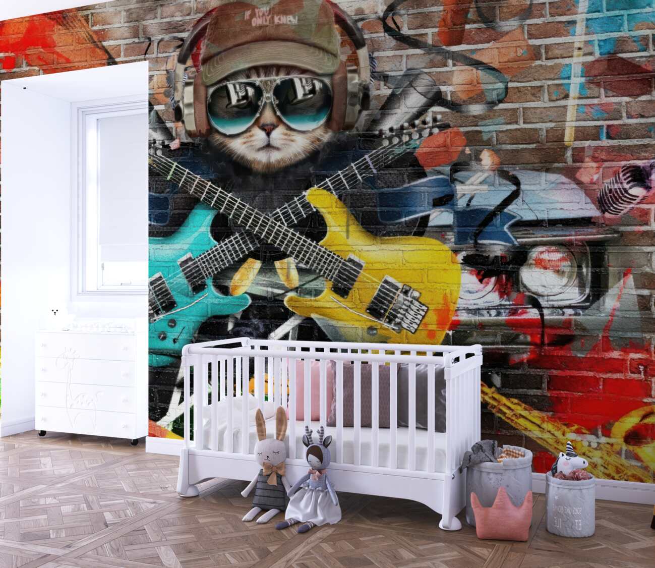 Fototapeta Graffiti ze stromym kotem