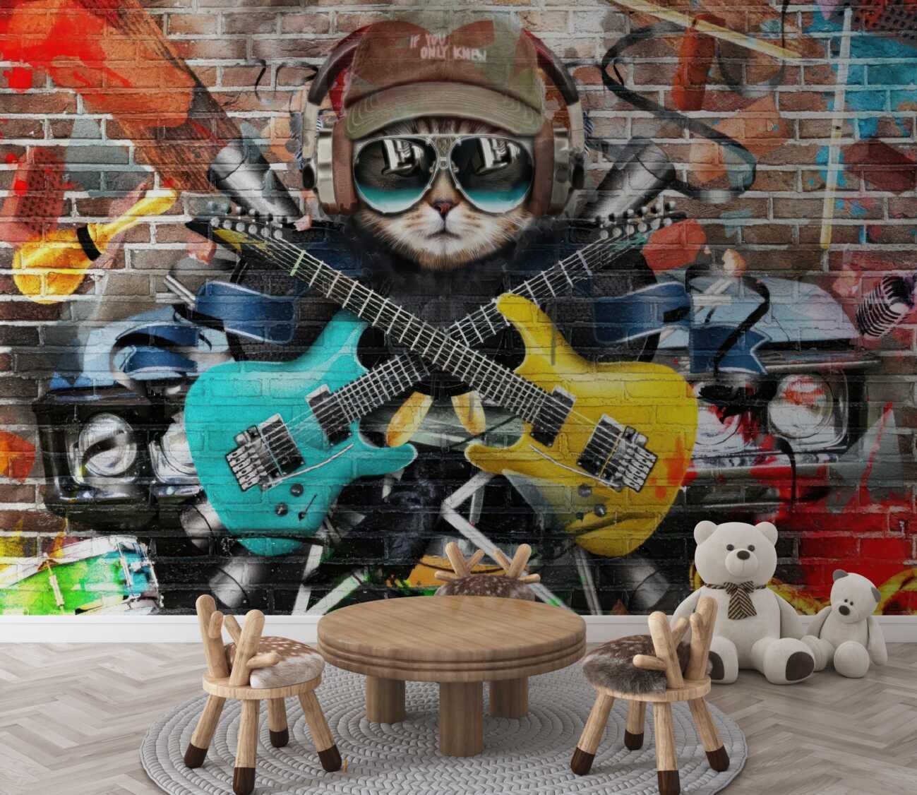 Fototapeta Graffiti ze stromym kotem