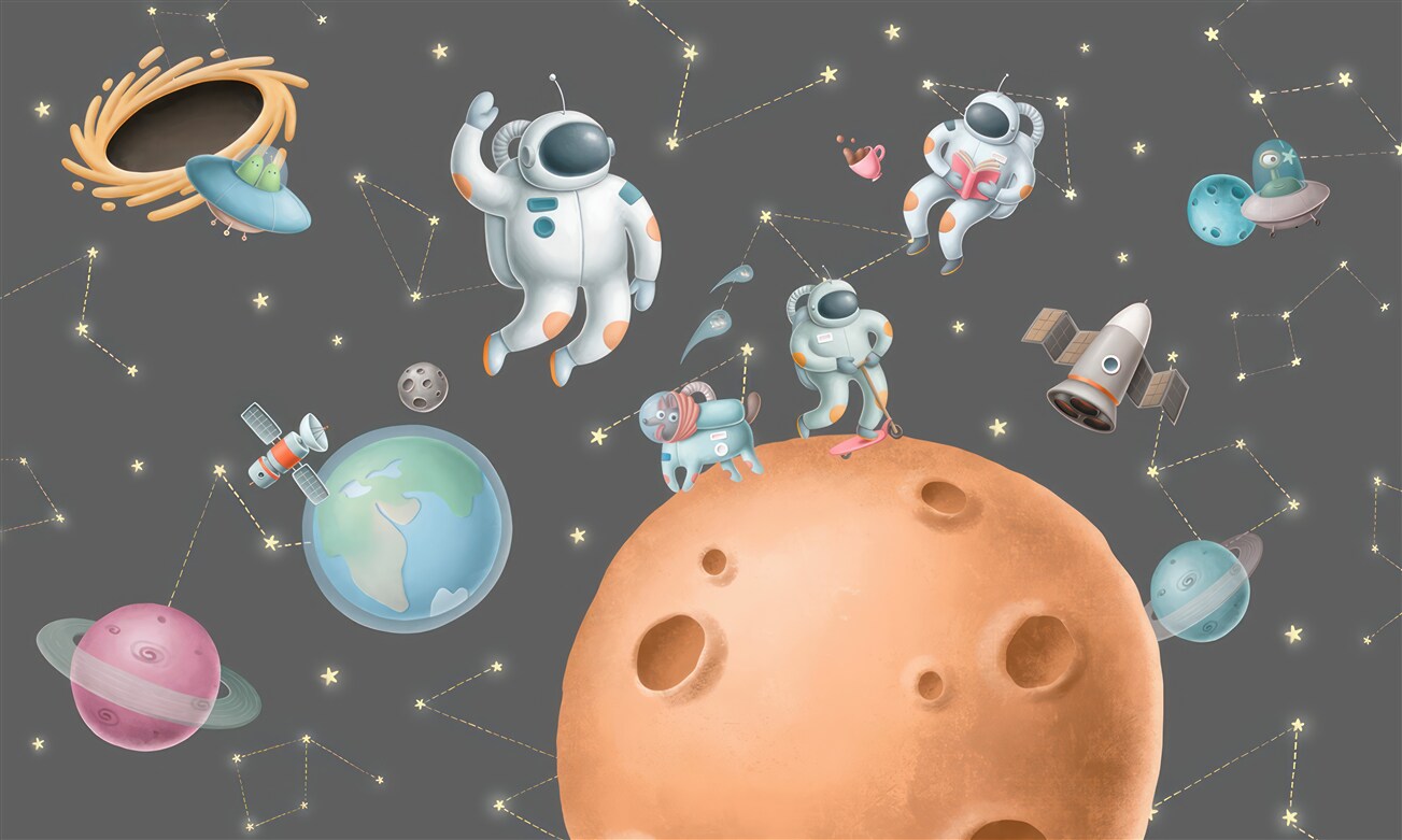 Fototapeta Astronauci szybują w kosmosie
