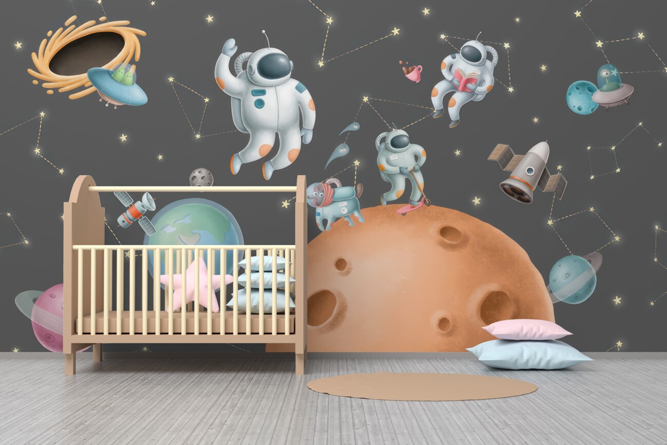 Fototapeta Astronauci szybują w kosmosie