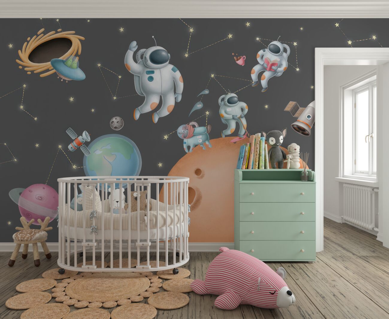 Fototapeta Astronauci szybują w kosmosie