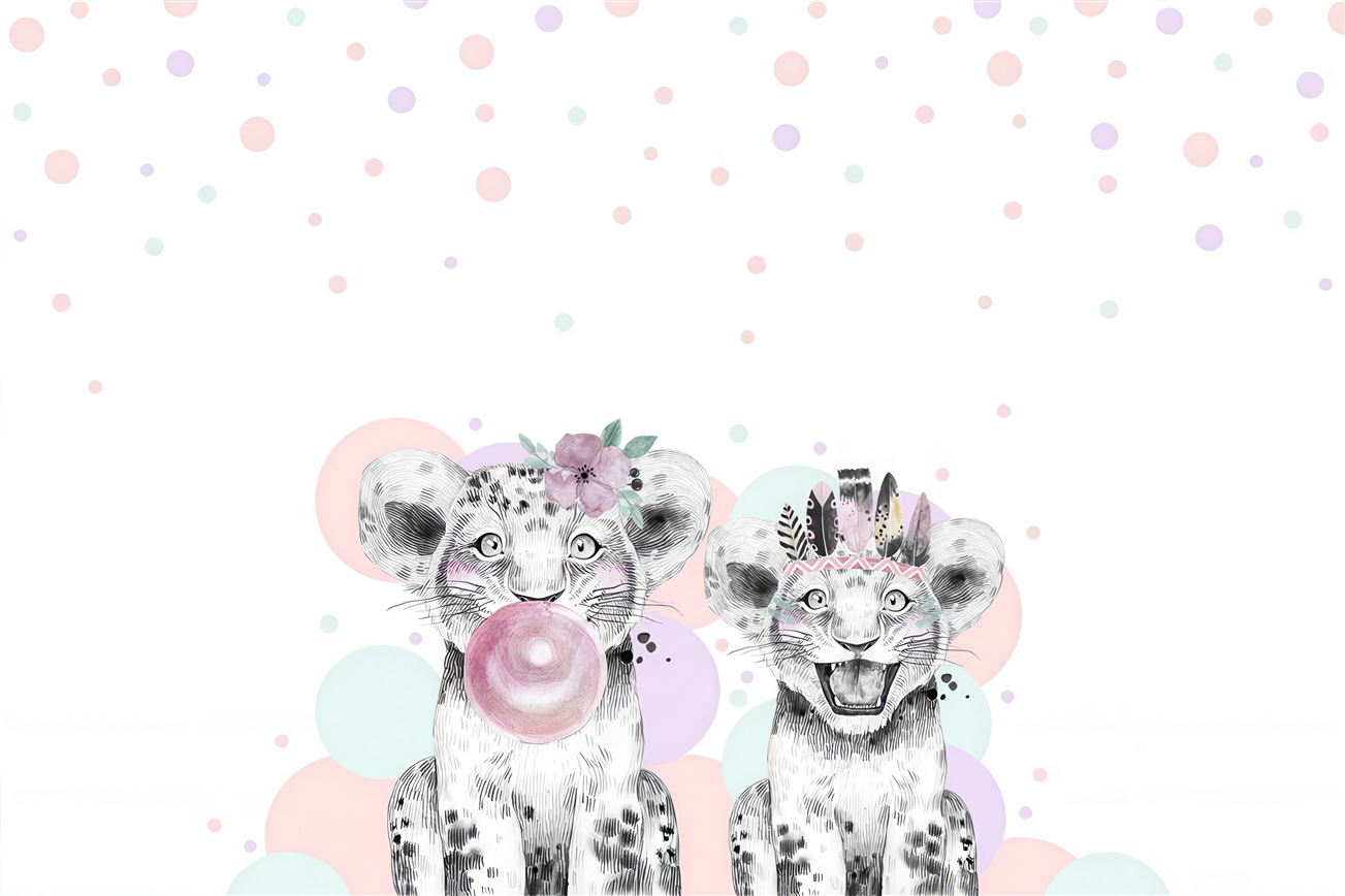 Fototapeta Lion -Baby nasycona gumą do żucia