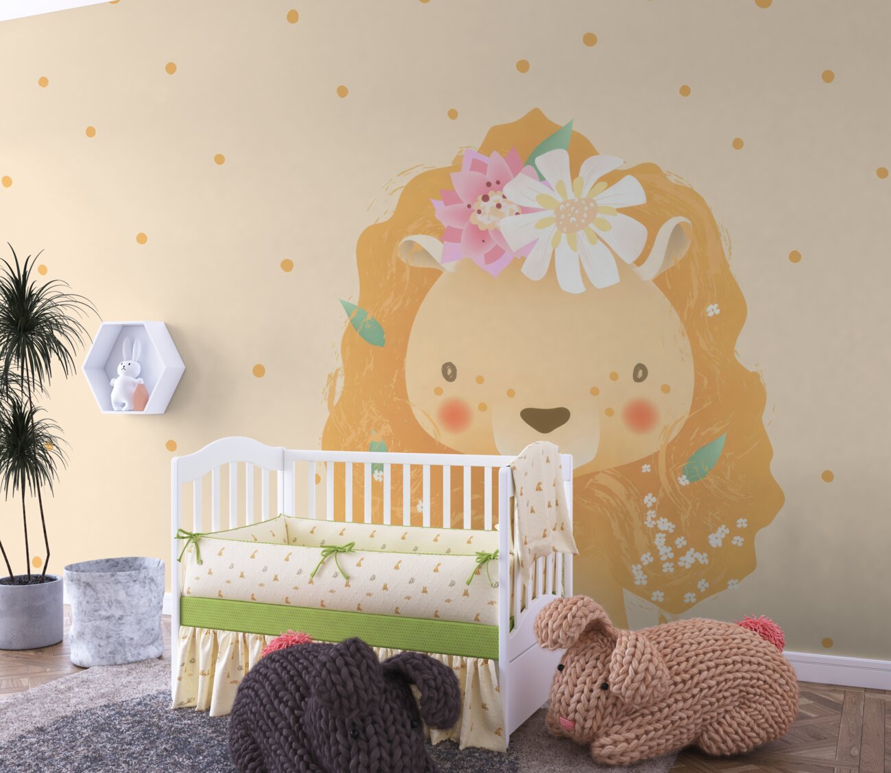 Fototapeta Kwiaty w grzywie Lion Baby