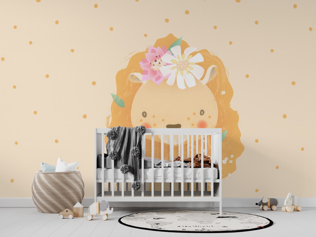 Fototapeta Kwiaty w grzywie Lion Baby