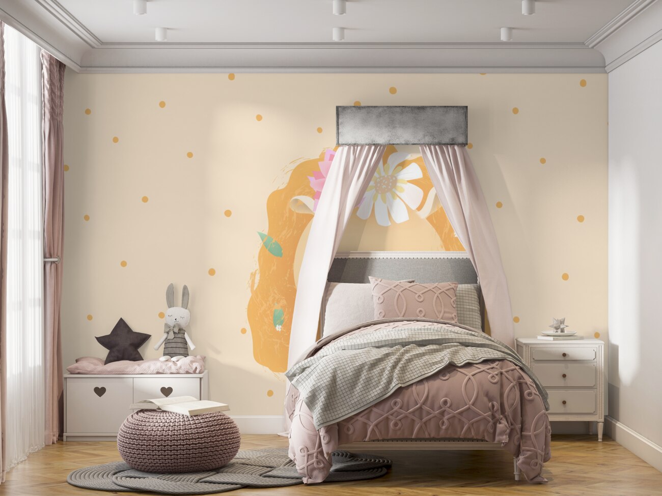 Fototapeta Kwiaty w grzywie Lion Baby
