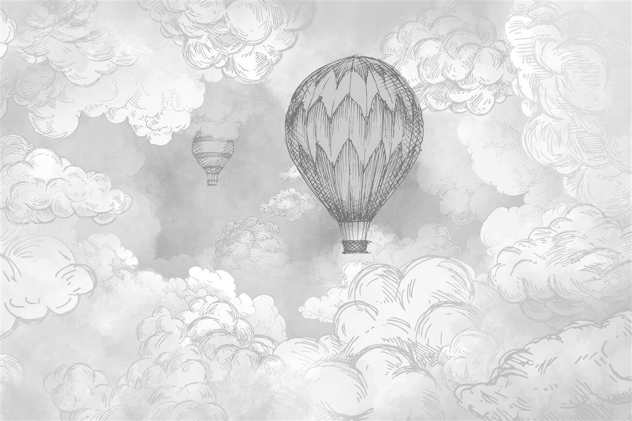 Fototapeta Balony narysowane przez prosty ołówek