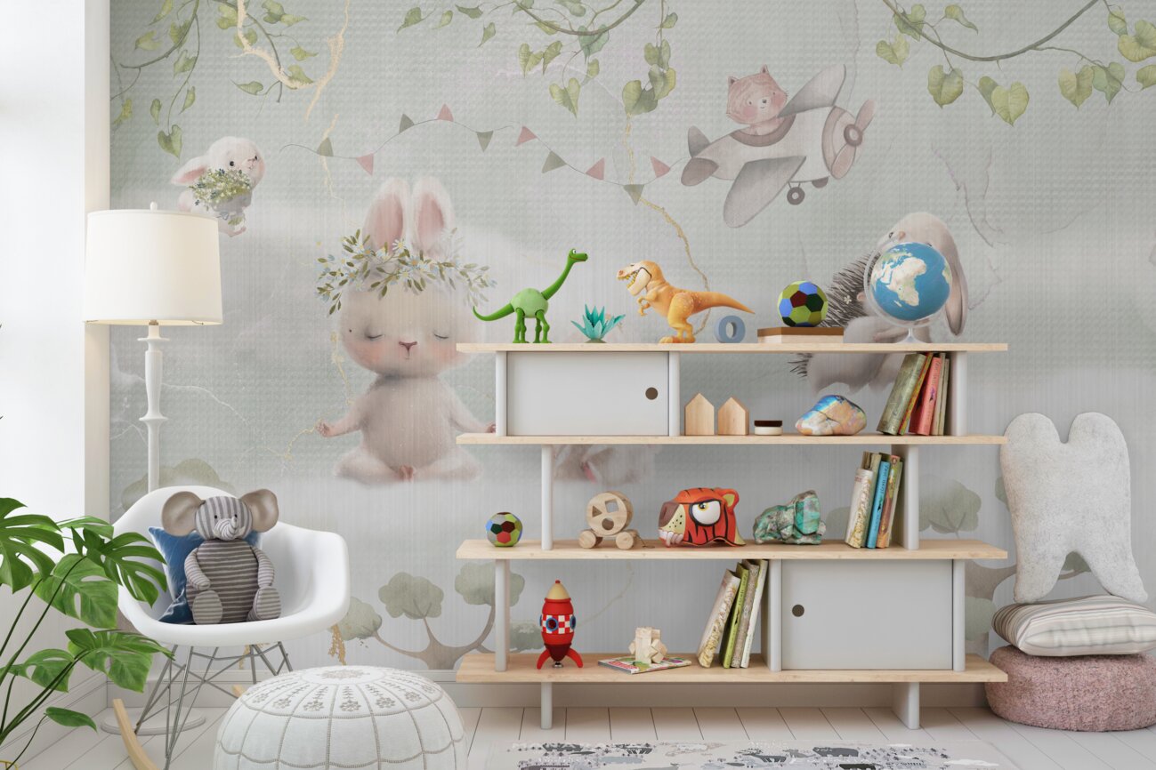 Fototapeta Bunnies i jeże odpoczywają
