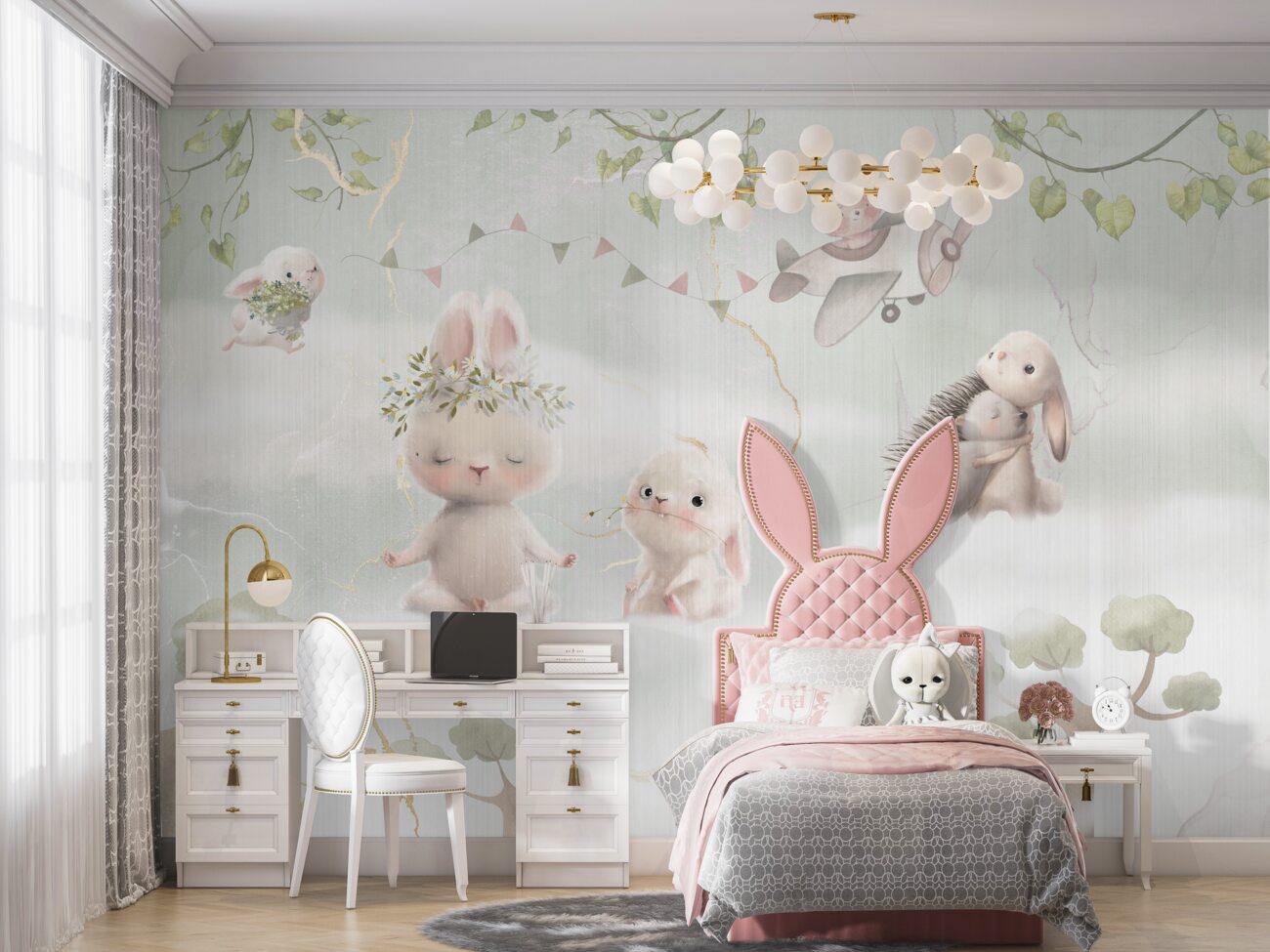 Fototapeta Bunnies i jeże odpoczywają