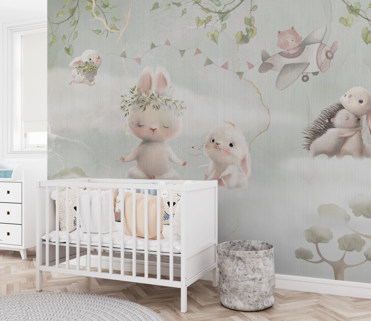 Fototapeta Bunnies i jeże odpoczywają