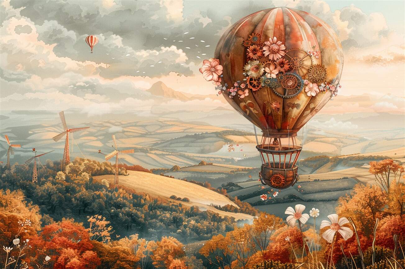 Fototapeta Balon leci nad pola