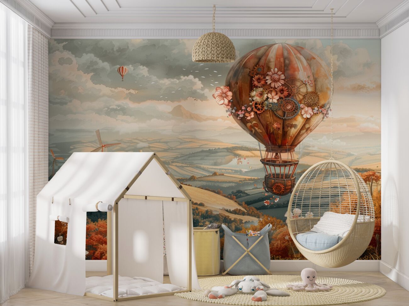 Fototapeta Balon leci nad pola