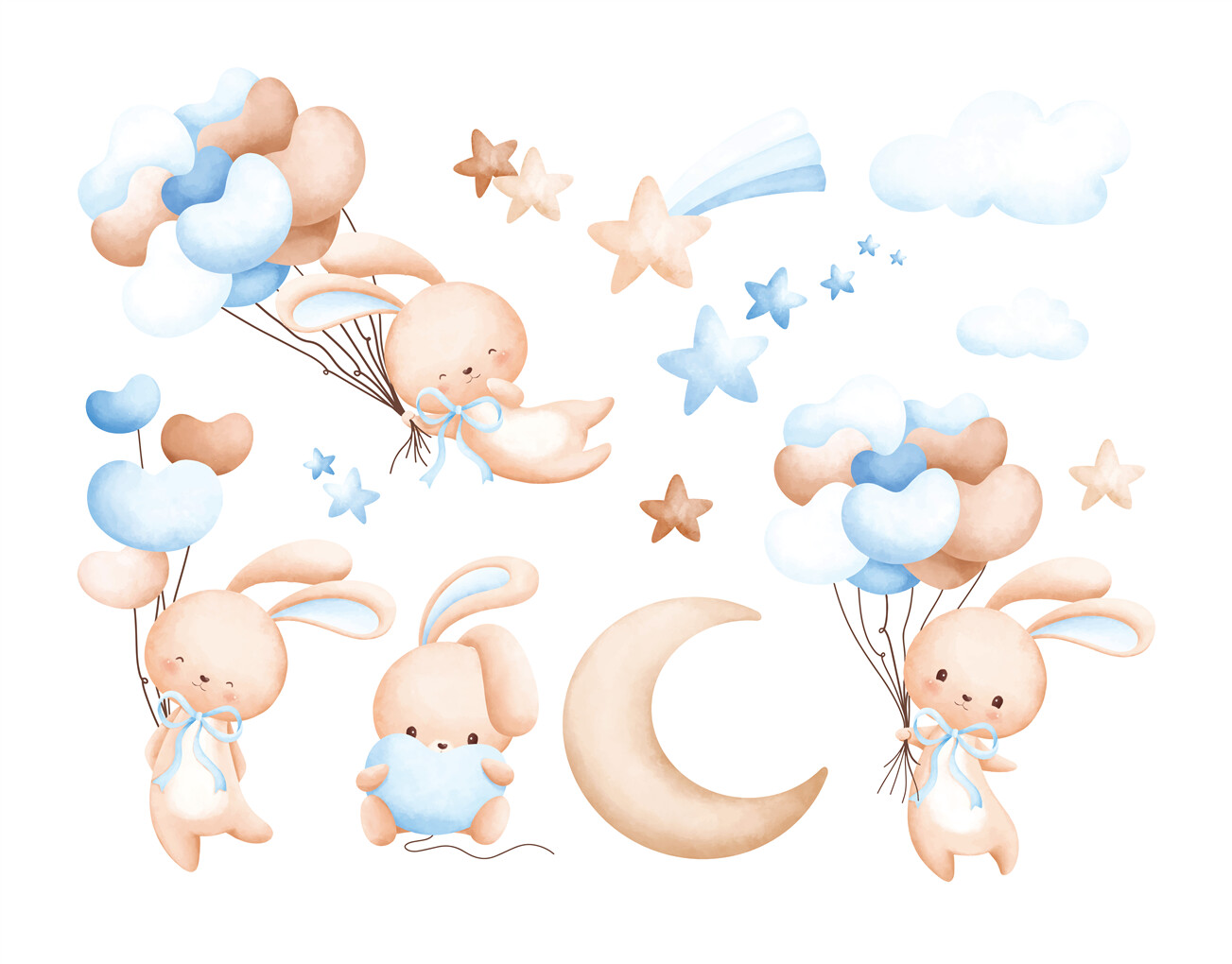 Fototapeta Bunnies latają na piłkach
