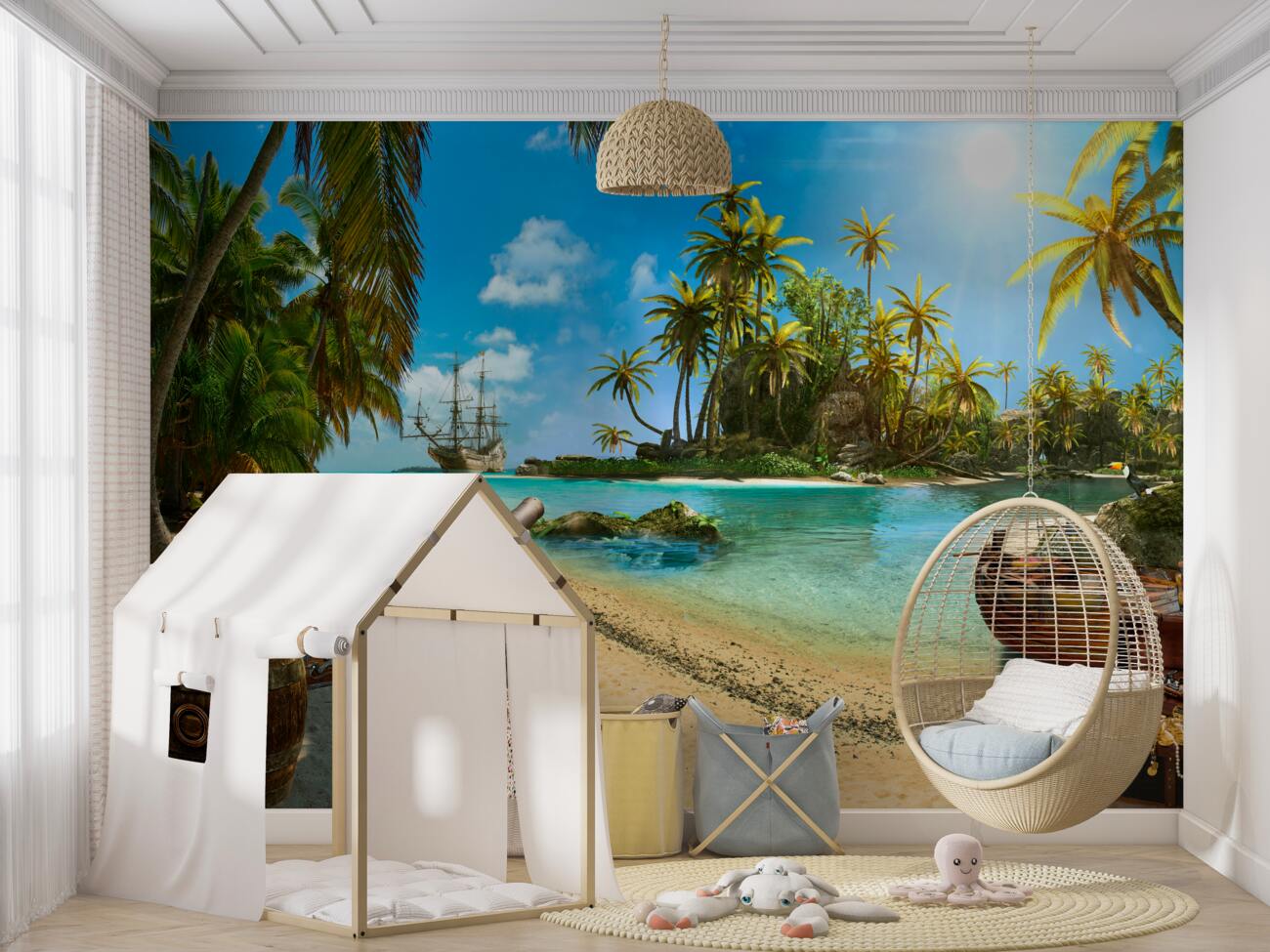 Fototapeta Piracka plaża ze skarbem
