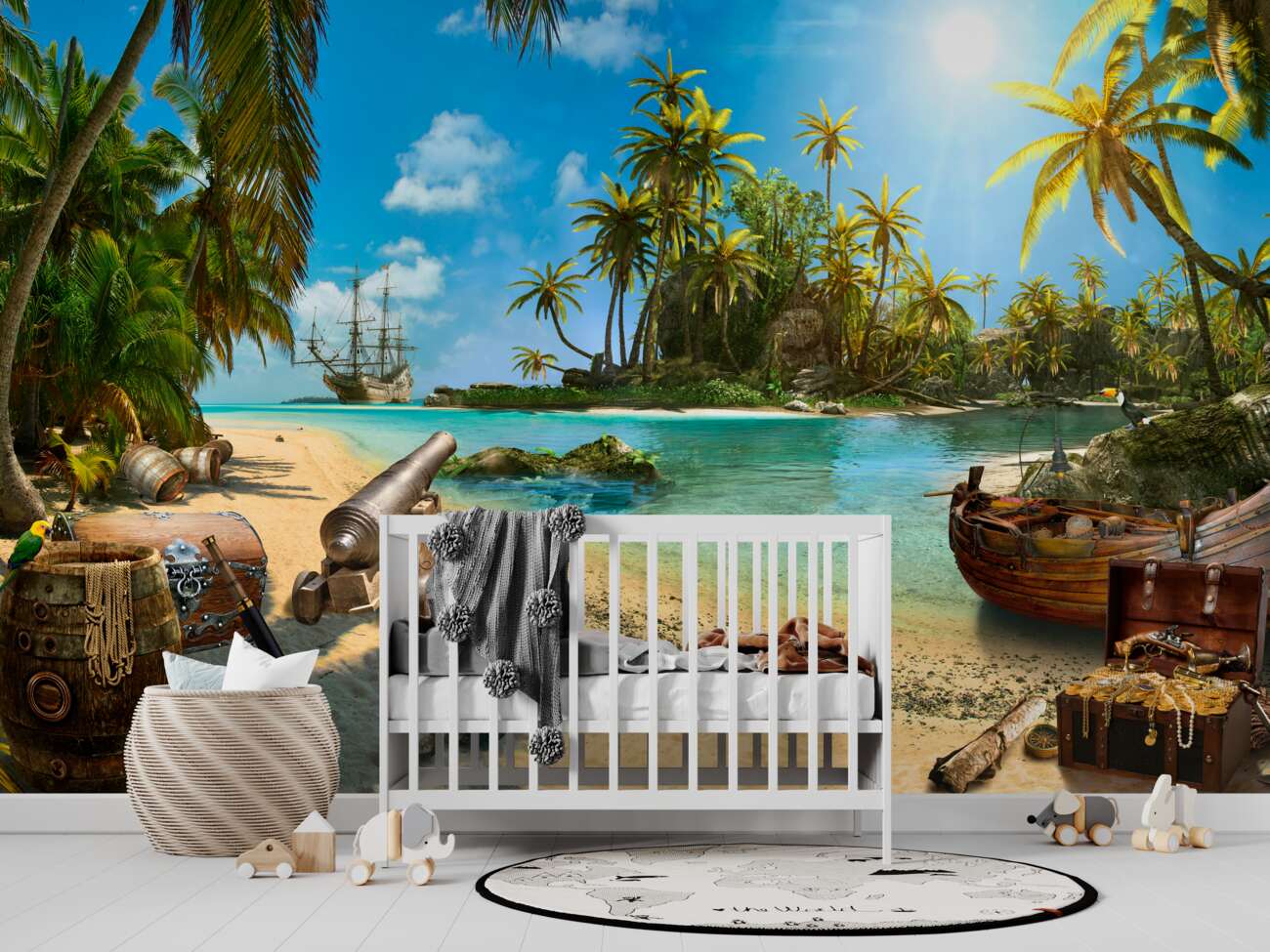 Fototapeta Piracka plaża ze skarbem
