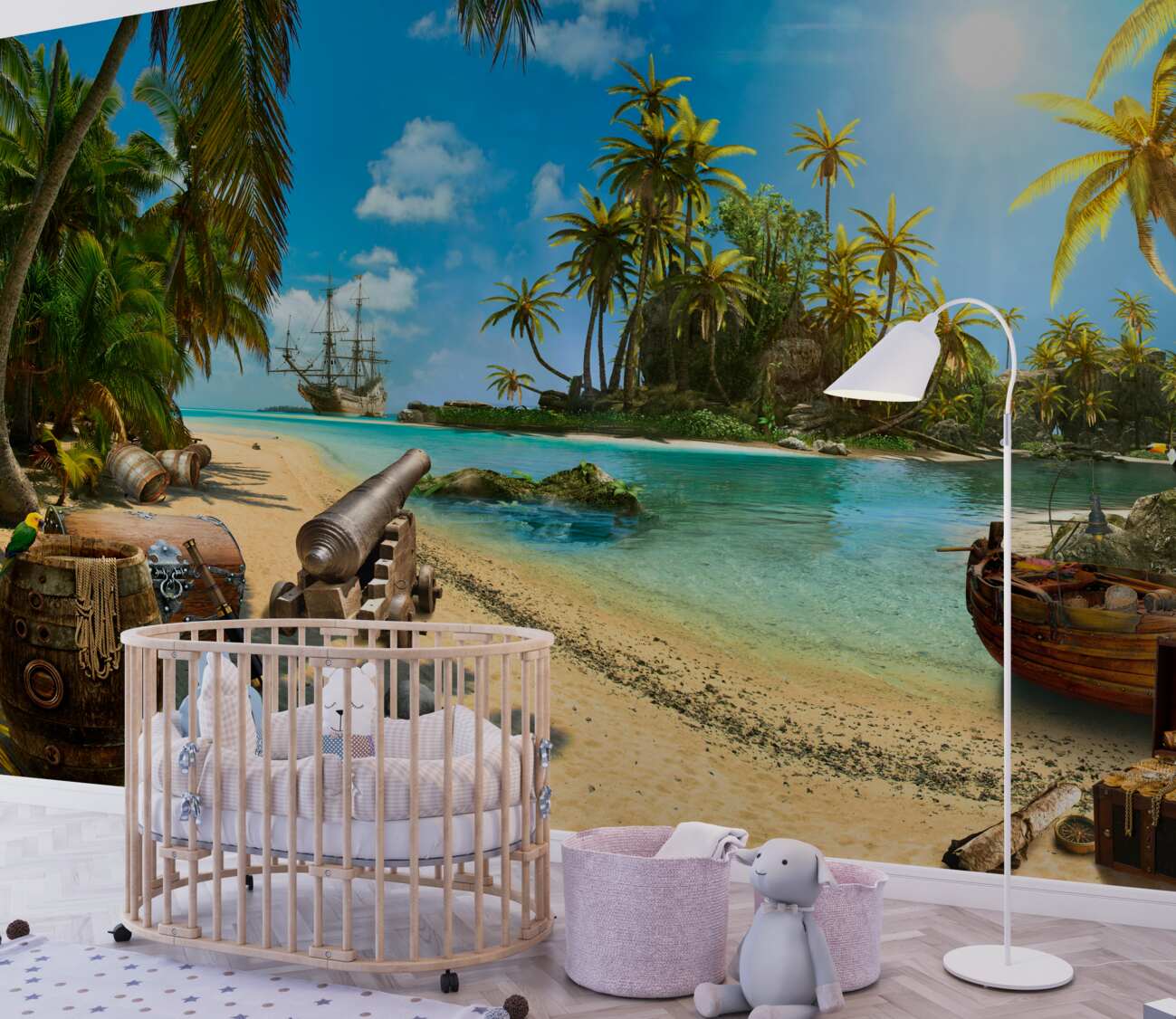 Fototapeta Piracka plaża ze skarbem
