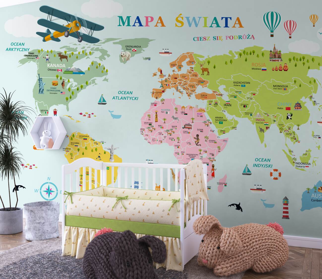 Fototapeta Szczegółowa mapa świata