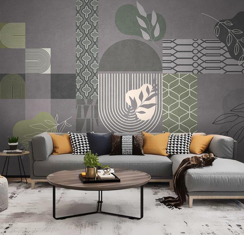 Fototapeta geometryczna siatkowa siwa