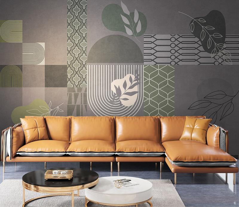 Fototapeta geometryczna siatkowa siwa
