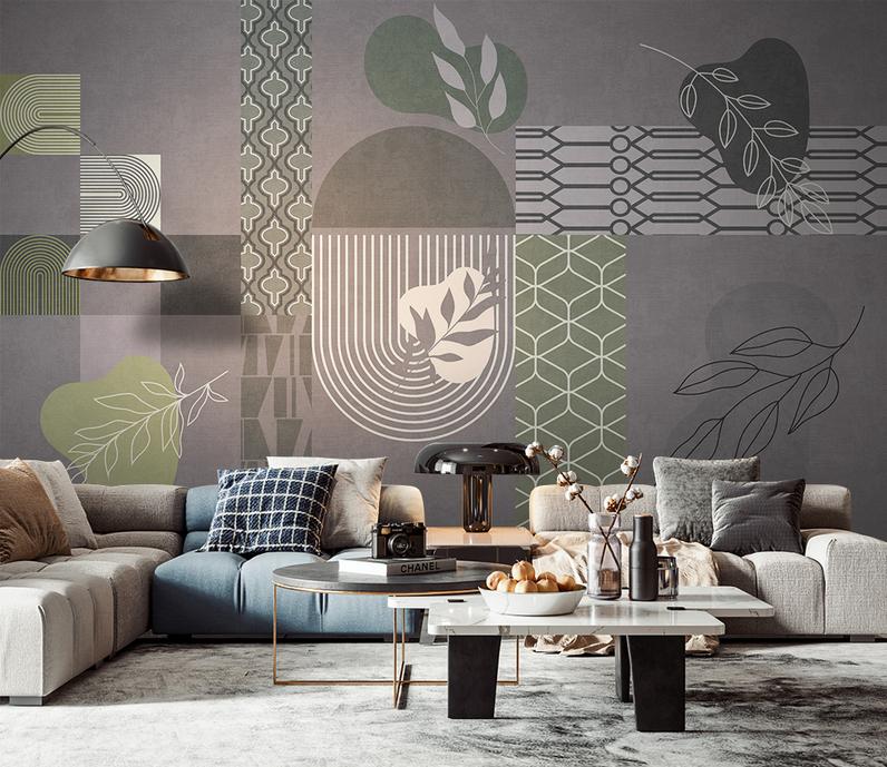 Fototapeta geometryczna siatkowa siwa