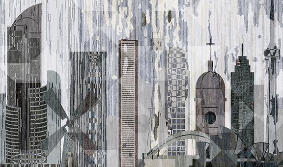 Fototapeta budynki geometria szara biała