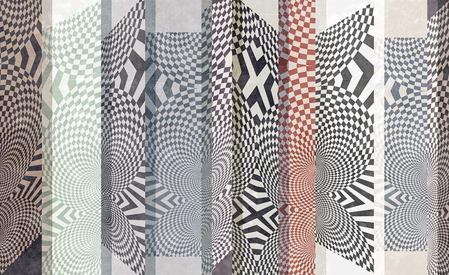 Fototapeta geometryczna czarno-biała dynamiczna czerwona