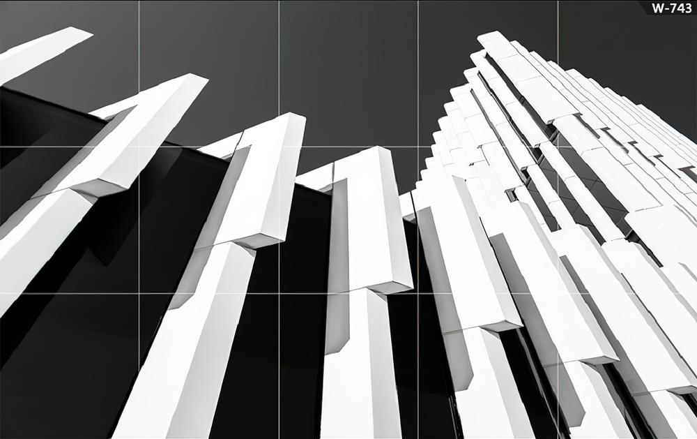 Fototapeta geometryczny fragmenty czarnobiałe
