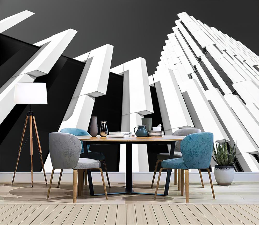 Fototapeta geometryczny fragmenty czarnobiałe
