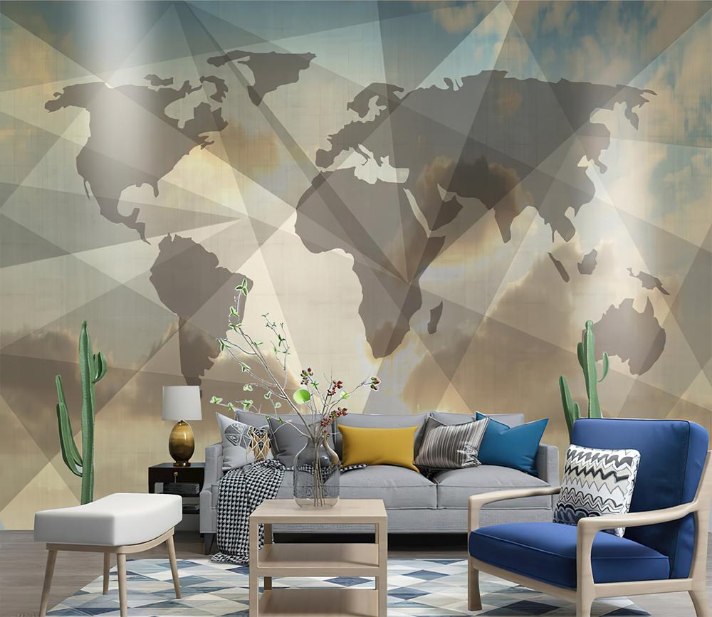 Fototapeta mapy świata geometrycznej