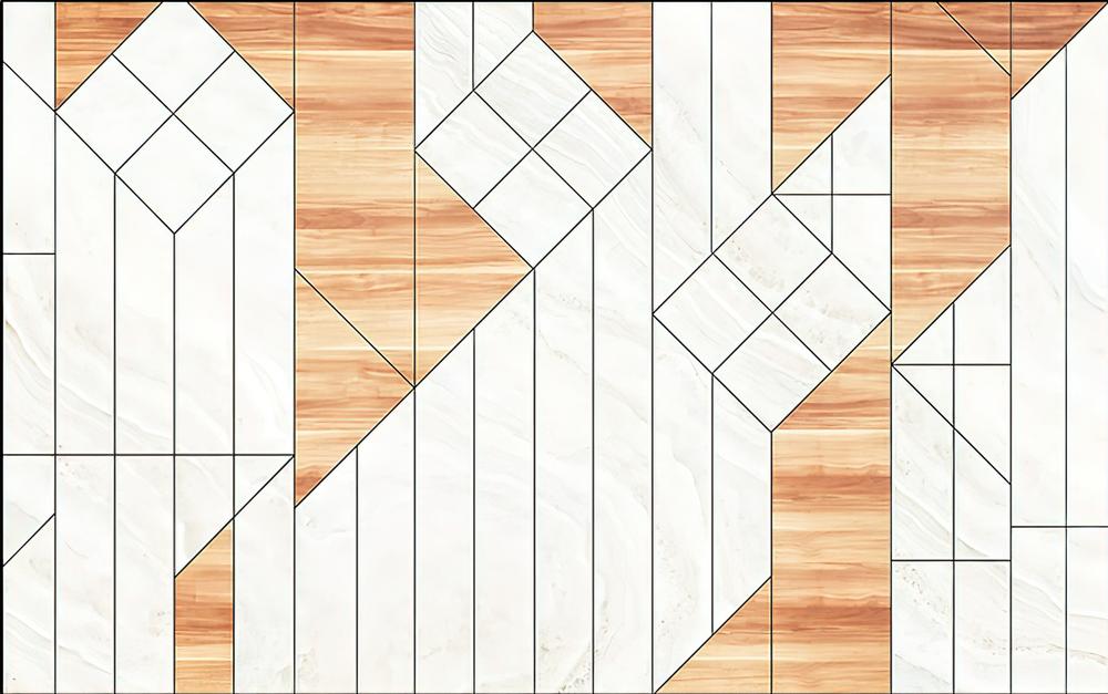 Fototapeta geometryczna beżowa biała