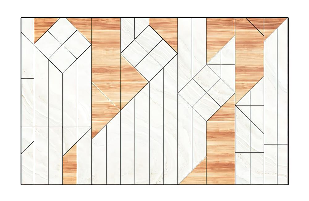 Fototapeta geometryczna beżowa biała