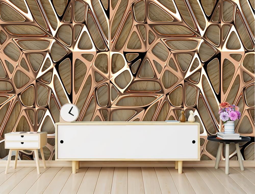 Fototapeta geometryczna miedziana