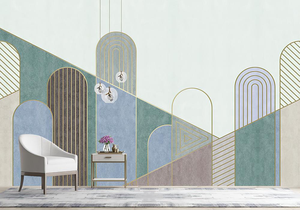 Fototapeta geometria pastelowa
