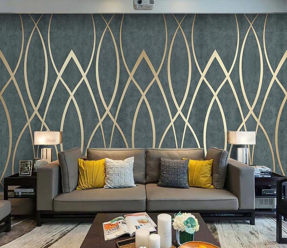 Fototapeta geometryczne złote linie