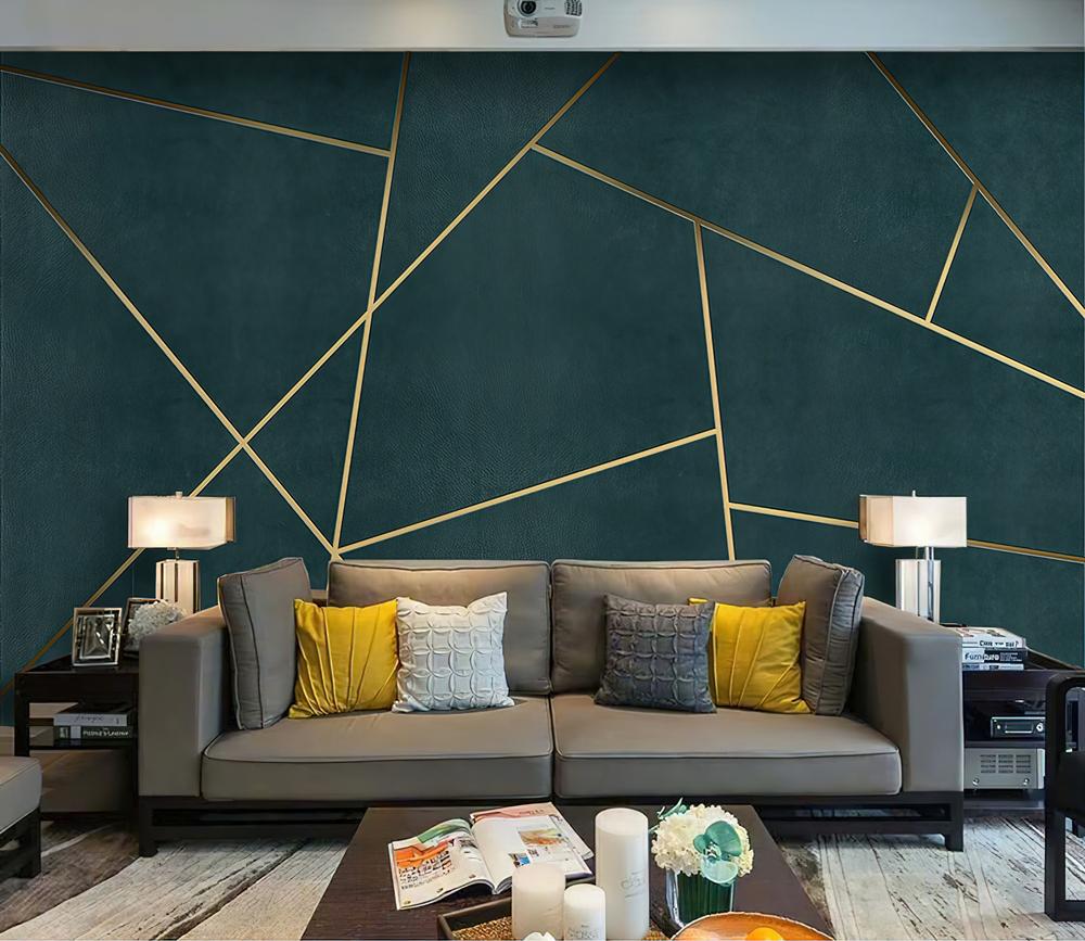 Fototapeta geometryczny złote linie