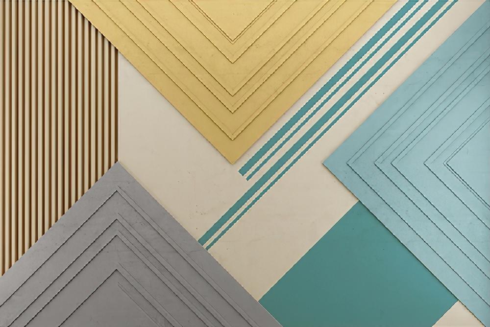 Fototapeta geometryczna złoto-szara latawiec