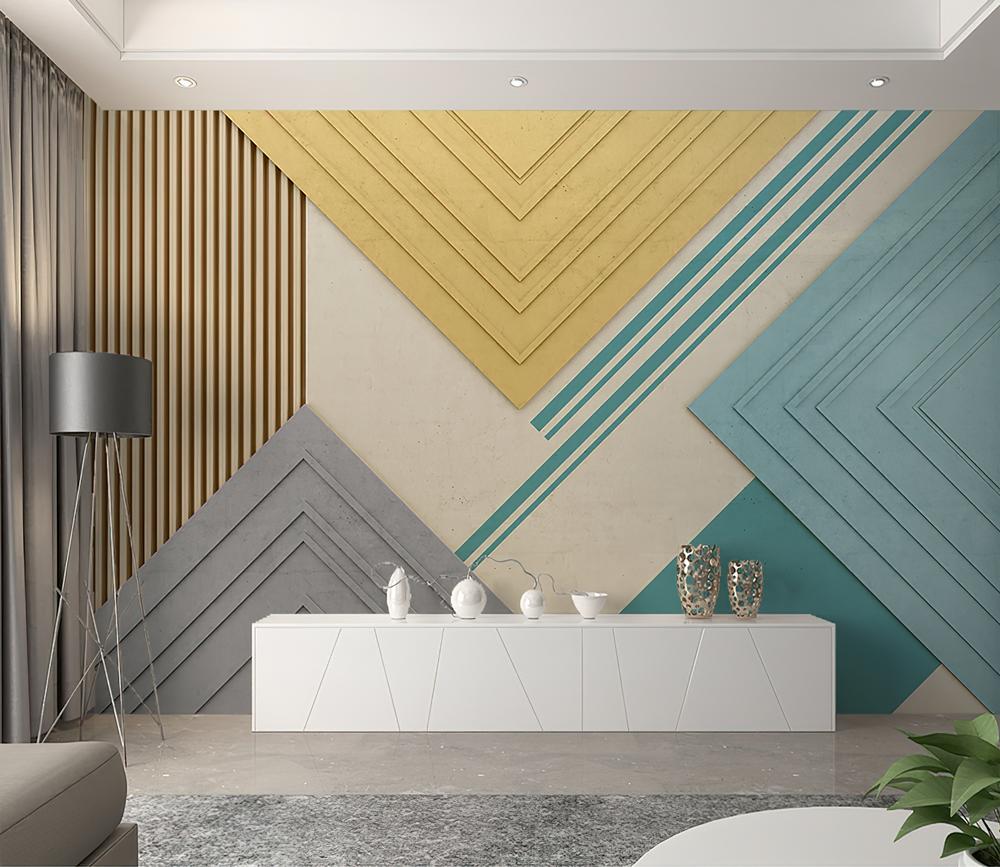 Fototapeta geometryczna złoto-szara latawiec