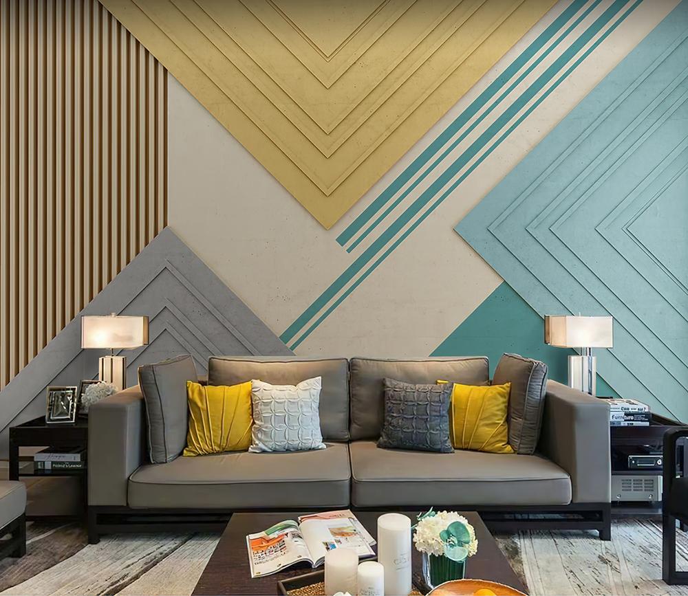 Fototapeta geometryczna złoto-szara latawiec